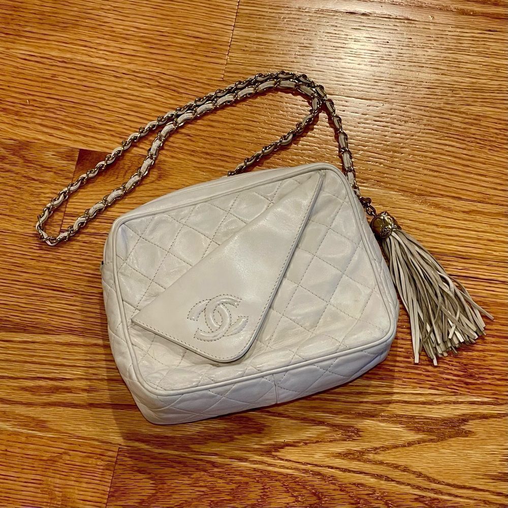 Chanel White Ivory Camera Bag Crossbody - Picture 4 of 13
